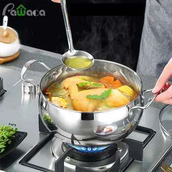 

1 Pcs Hotpot Instant Noodle/Soup Stew Pot with Double Handle Non-Stick Pan Cooking Pot Induction Cooker Cookware Cooking Tool