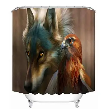 

Shower Curtain 180 x 180 cm Eagle Printed Shower Curtain Waterproof and Digital Printing White Pigeon Decorative Bathroom 71 x