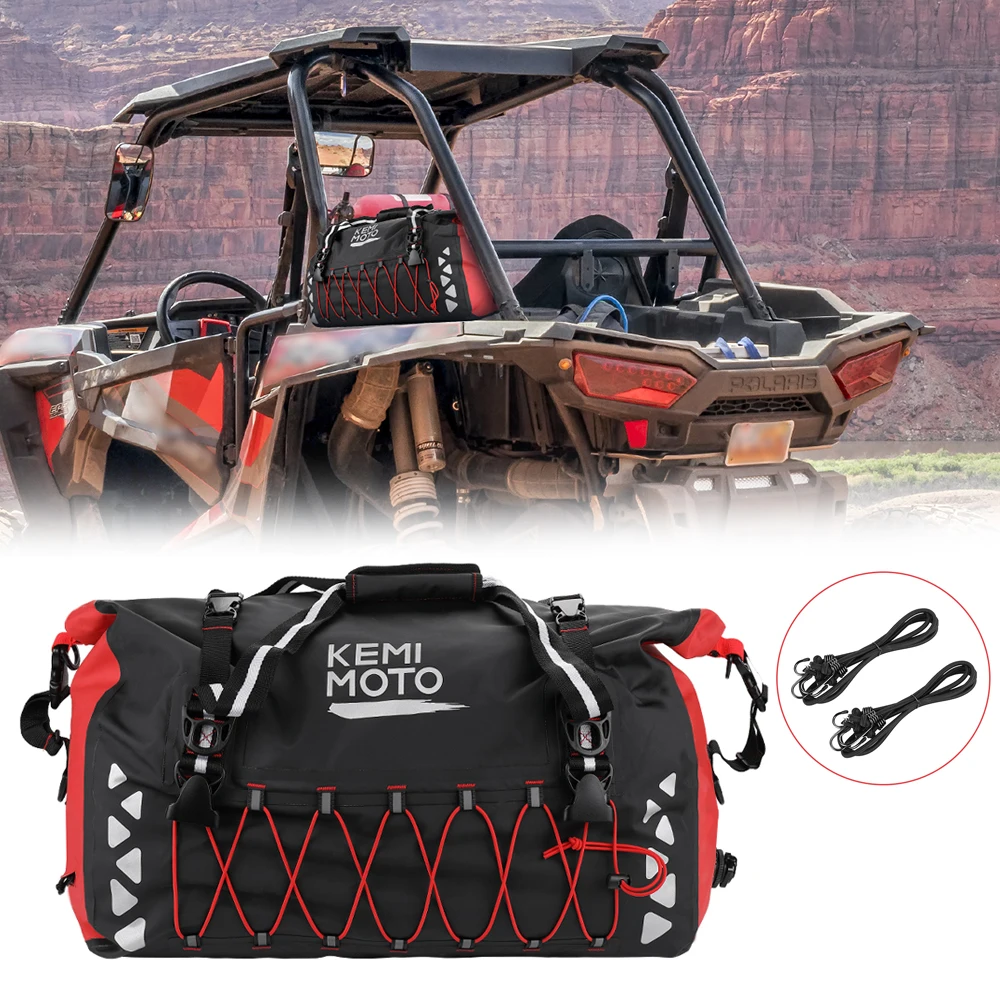 KEMIMOTO UTV Black Rear Stock Bags Waterproof For Can-Am Maverick X3 Max Turbo R 2017 2018 2019 2020 Storage Bag