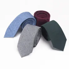 Имитация шерсти галстук сплошной цвет хлопок галстук для мужчин и женщин матовый мягкий Повседневный 6 см галстук сплошной цвет Модный повседневный
