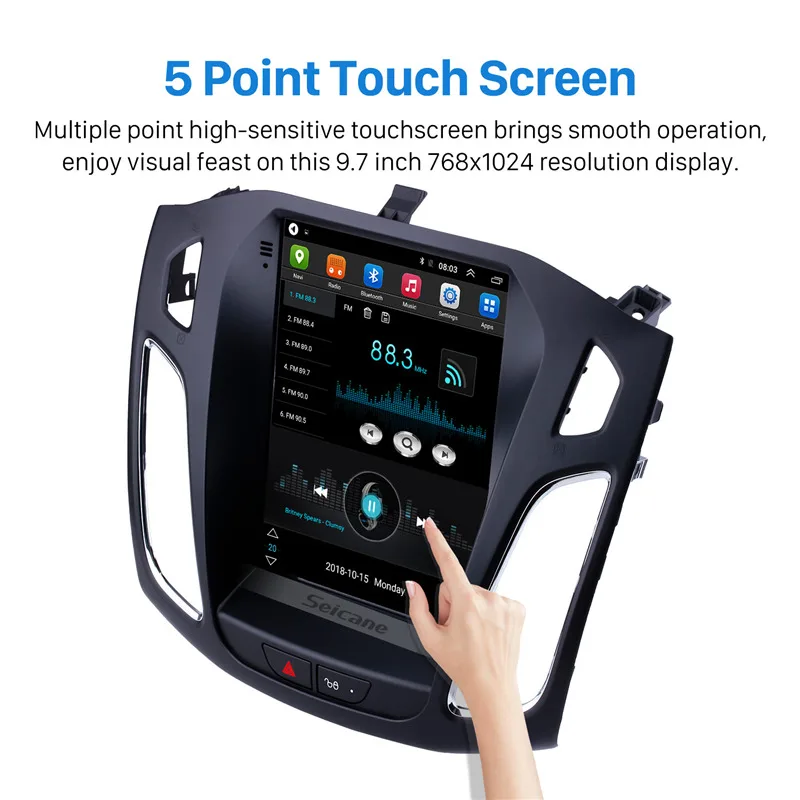 Seicane 97 pulgadas Android 91 auto Radio estéreo unidad GPS Navi para Ford Focus 2012 2013 2014 20