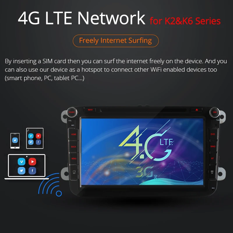 Clearance Ownice K3 K5 K6 Android 9.0 2din Car DVD Player for VW Polo Golf Passat Tiguan Skoda Yeti Superb Rapid Octavia Volkswagen Toledo 2