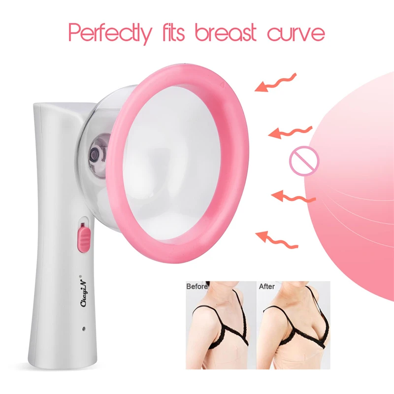 Photo Product Professional Breast Enlargement Massage Machine Electric Beauty Breast Enhancer 2 Sizes Vacuum Chest Pump Design Suction Cup 48