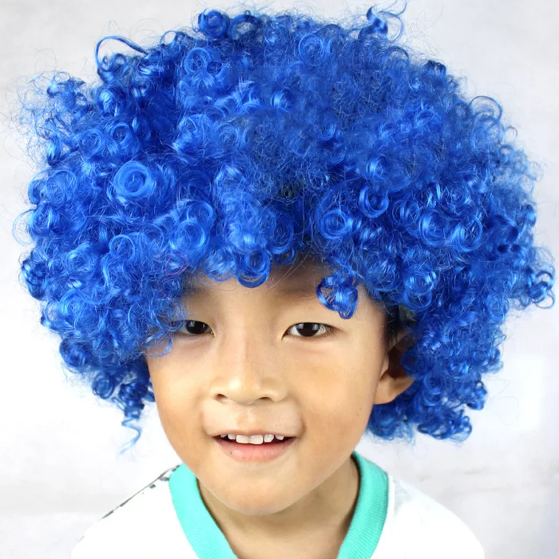 New Dress up Birthday Party Decoration Carnival Christmas Explosion Styles Wigs Curly Hair Football Fans Party Hats Headwear