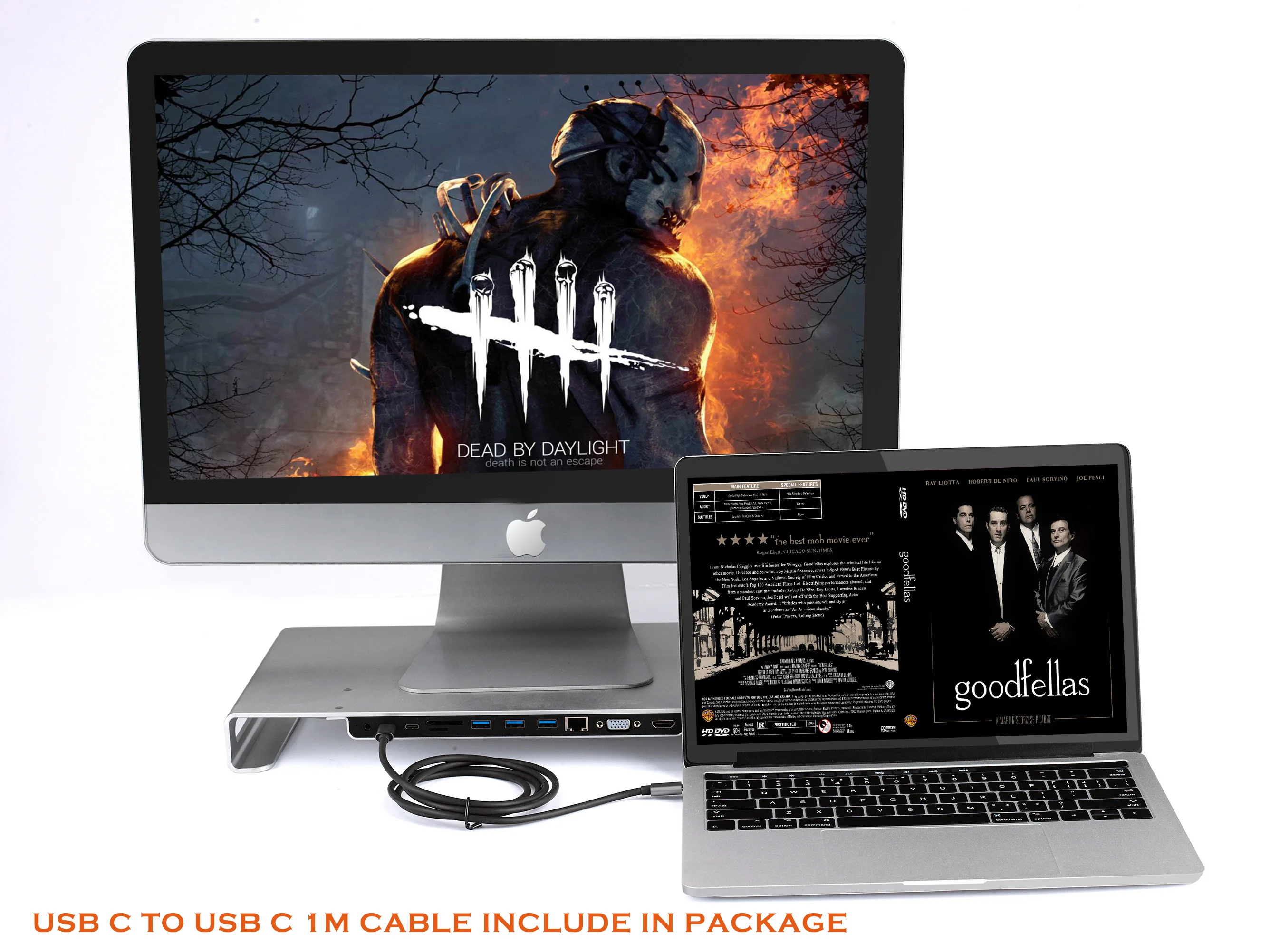  Monitor stand computer desktop monitor stand with Multi-function 11 in 1 USB C Docking for iMac Mac