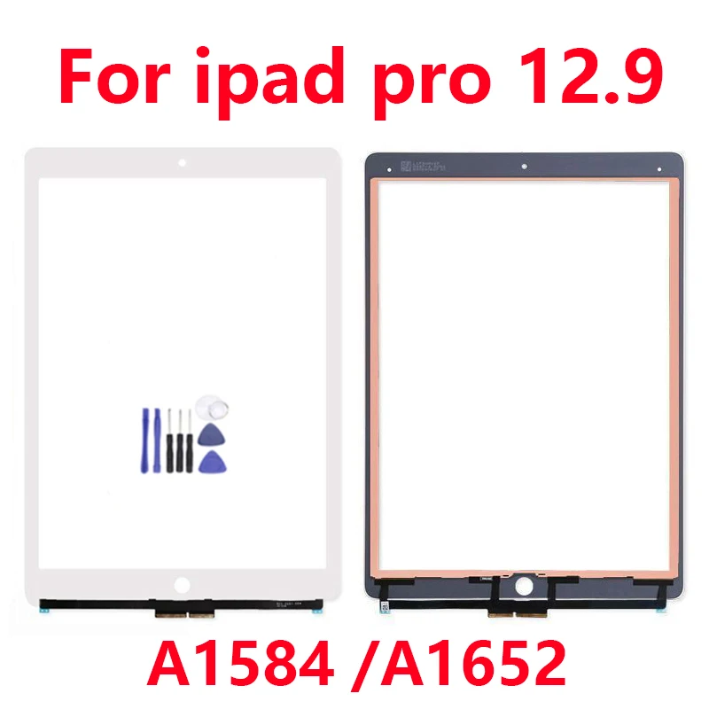 Сенсорный экран для Apple iPad Pro 12,9 дисплей без кнопки домой Передняя стеклянная панель дигитайзер Замена+ 2 Подарки A1584 A1652