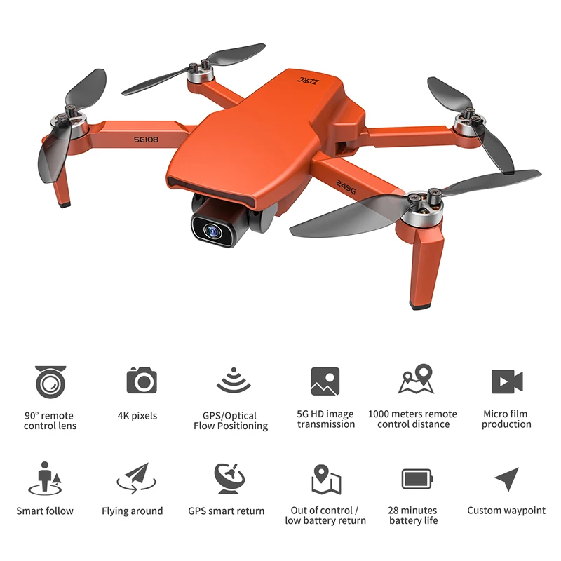 SG108 Камера Дрон с разрешением 4K HD 3-Axis Gimbal 5G Wi-Fi GPS Brushles мотор видом от первого лица 25