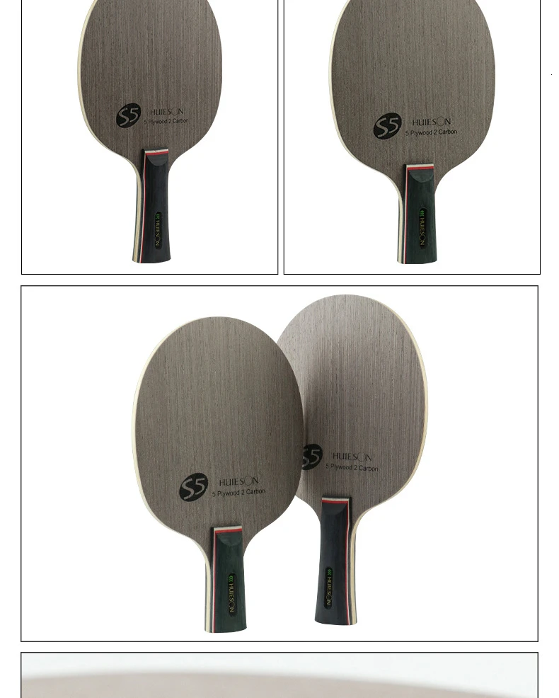 Huieson Prime Quality Technology Surface Ayous Carbon Fiber Big Central Paulownia Wood Table Tennis Racket Blade for Adults S5  (11)