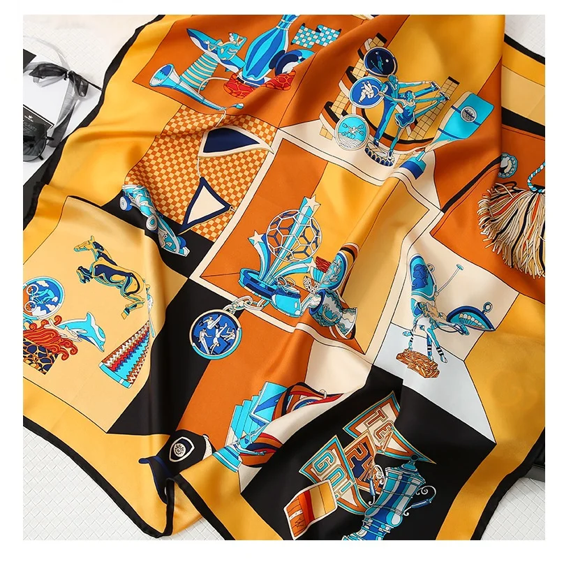 

NEW 100% Silk Scarf Head Scarves for Hair Wrapping Women's Fashion Scarves Shawl Wraps 35x35 Inches