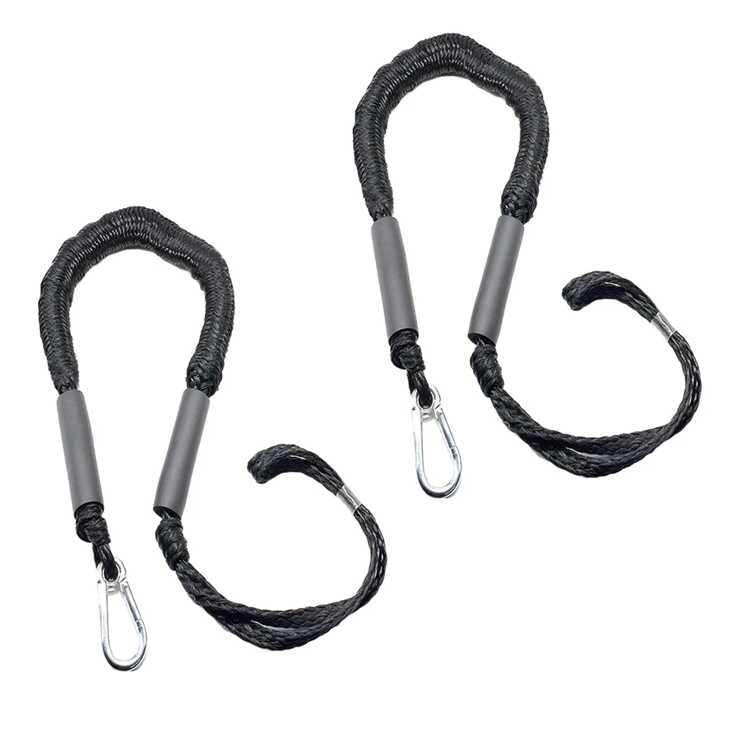 2Pcs Bungee Dock Line Mooring Rope for Boat 4 ft Ropes Rope Bungee Cord Boats Kayak Canoe