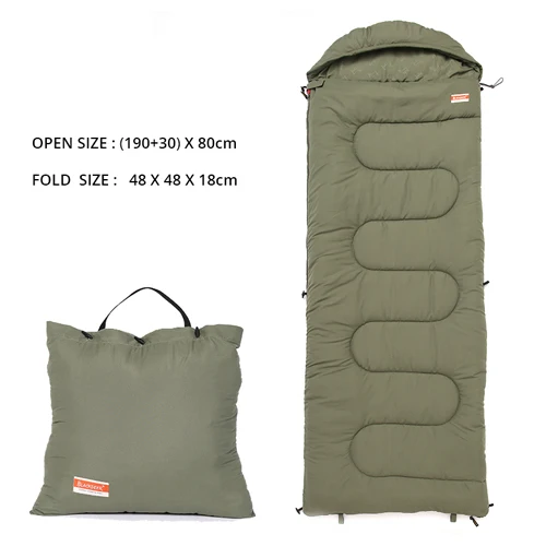 Olive Green Черный Олень Кемпинг Хлопок Сращивание спальный мешок сезон теплая подушка с капюшоном конверт спальный мешок для путешествий на открытом воздухе Пешие прогулки - Цвет: Olive Green