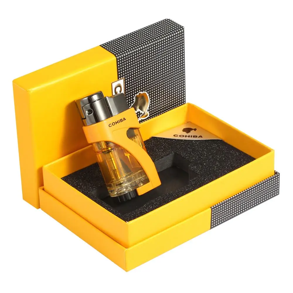 Гаджеты COHIBA зажигалка для сигар пластиковая металлическая ветрозащитная фонарь