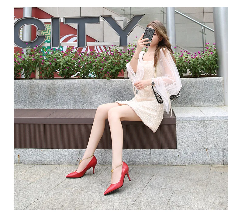 Rocwickline New Summer and Autumn Women's Super high heels Concise Office Lady Sexy retro Light Slip-On Pointed Toe Thin Heels