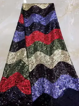 

New Sequins Design French Tulle Lace Fabric High Quality African Lace Fabric Nigerian Sequins Mesh Lace Fabric For Wedding Sew