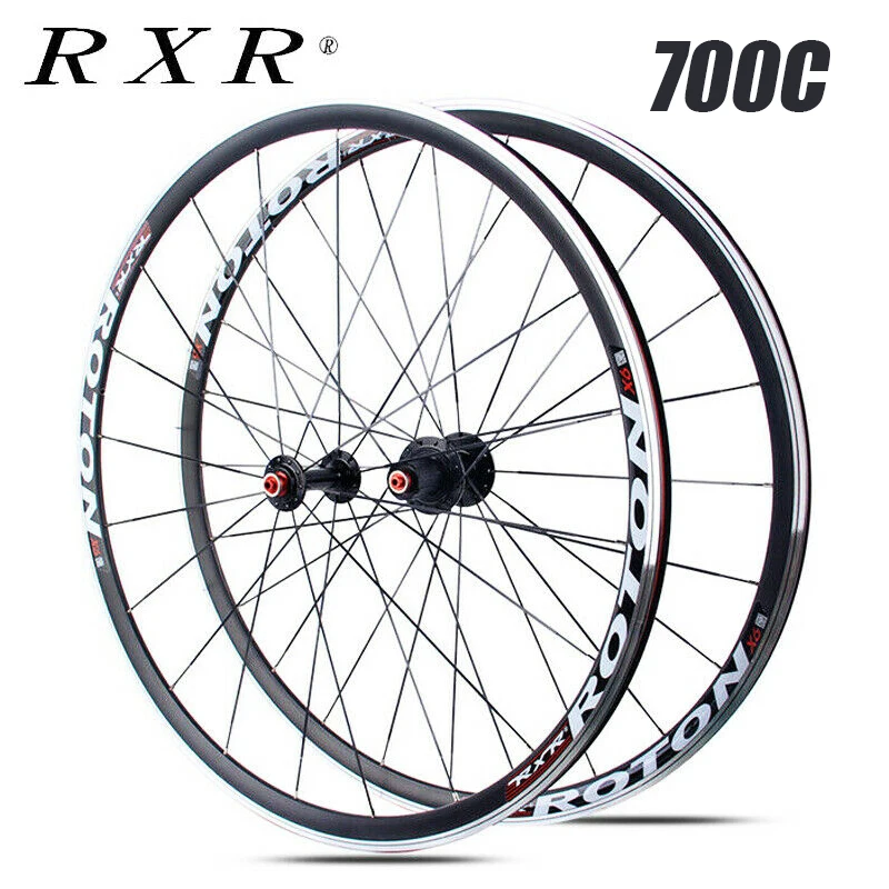 Rxr 700c Bicycle Wheelset Quick Release Road Bike Wheel Set 2+5 Sealed Bearings Front Rear