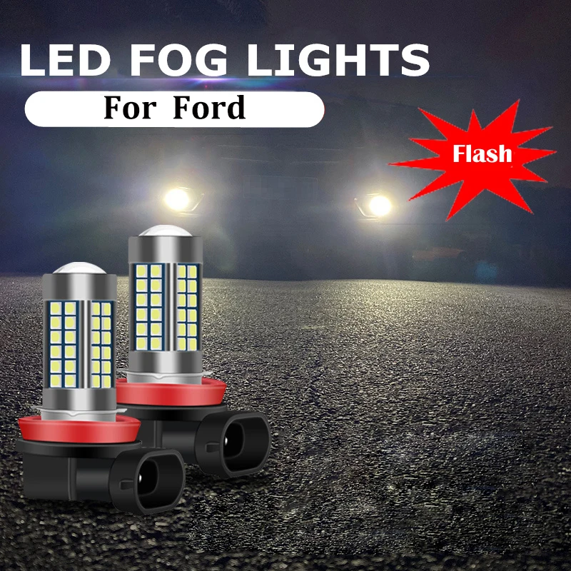 

2PC H11 H8 Car Strobe LED Bulbs Driving Fog Light Lamp Bulb For Ford MONDEO MK3 MK4 C-MAX S-MAX FOCUS 01+ FUSION