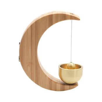 

With Bell Japanese Style Crafts Office Home Decor Portable Kitchen Collection Whiteboard Gift Wooden Moon Fridge Magnet Handmade