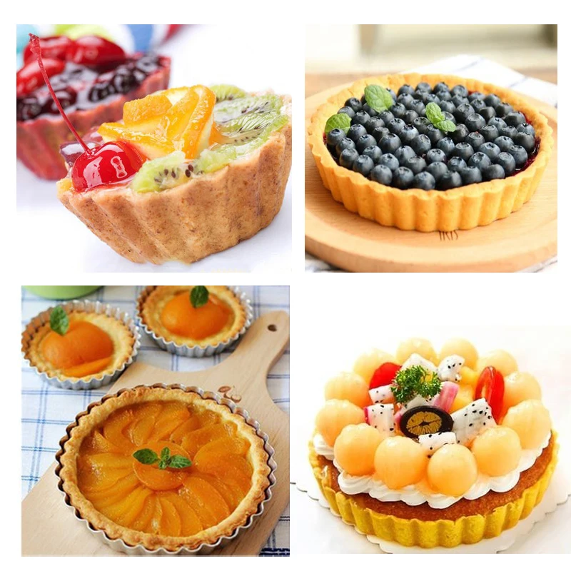 4" Pie Cake Tart Removable Non-Stick Bottom Baking Mold Cooking Pastry Tray S3U3