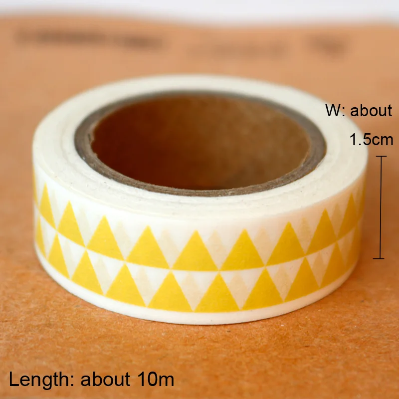 yellow 1,5 см* 10 м милый цветок маскирующая васи лента DIY декоративная клейкая лента для скрапбукинга креативные канцелярские принадлежности Школьные офисные принадлежности - Цвет: yellow