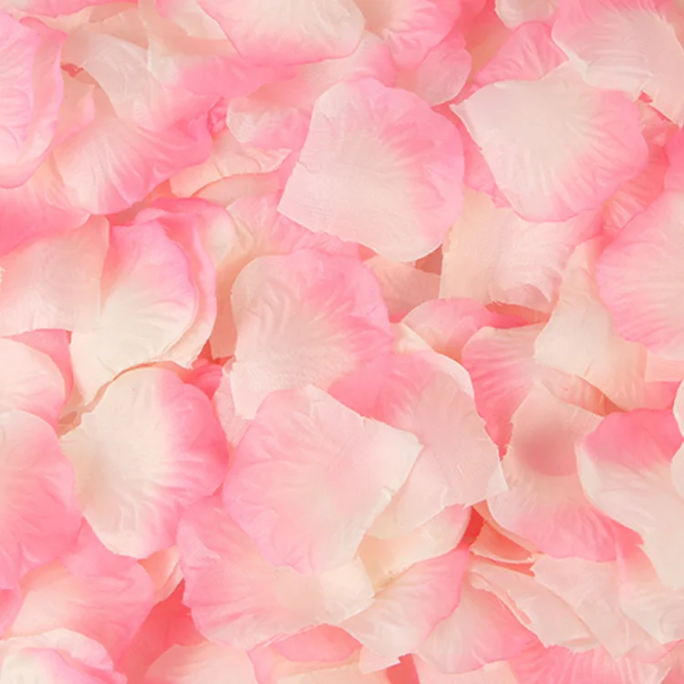 Pink White Новинка 2000 шт./лот 5*5 см шелковые лепестки роз для свадебного украшения, романтические искусственные лепестки роз Свадебные цветы розы - Цвет: Pink White