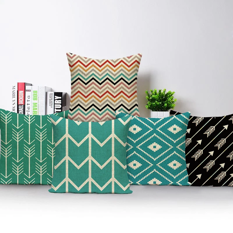

Nordic Geometry Print Decor Cushions Pillowcase Colorful Stripes Cushion Cover Throw Pillow Sofa Living Room Decor Pillowcover