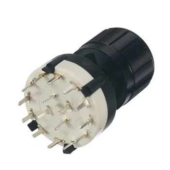 

2pcs RS26 4 Pole 3 Position Selectable Band Rotary Channel Selector Switch Single Deck Rotary Switch Band +2pcs Selector Knob
