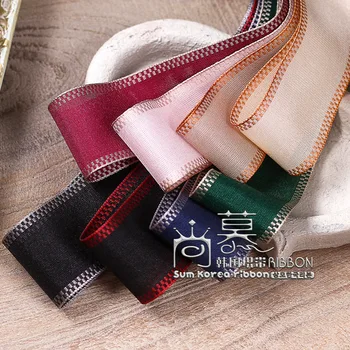 

100yards 25mm 40mm plaid checked edge flax ribbon for hair bow diy accessories gift packing home decoration party supplies