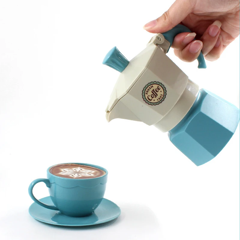 Kids Coffee Machine Toy Set Kitchen Toys Simulation Food Toaster Bread Coffee Cake Pretend Play Game Gift Toys For Children