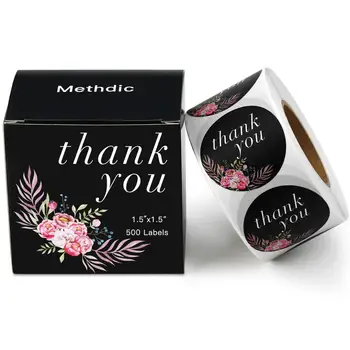 

Methdic 1.5 Inch Waterproof Flora Thank You Stickers Seal Labels thank you label stickers label