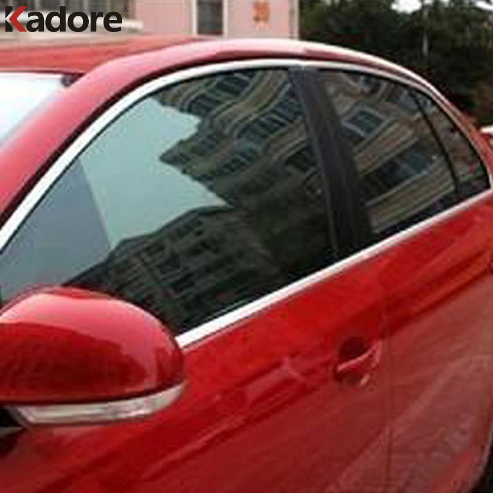 

For Ford Focus Sedan 2013 Stainless Steel Window Sill Moulding Trim Cover Upper+Down Windows Strip Protector car decoration