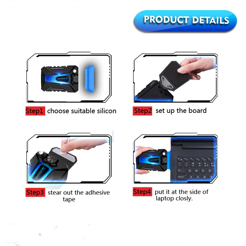 Портативный малошумный бесшумный USB вентилятор COOLCOLD для ноутбука охлаждающий