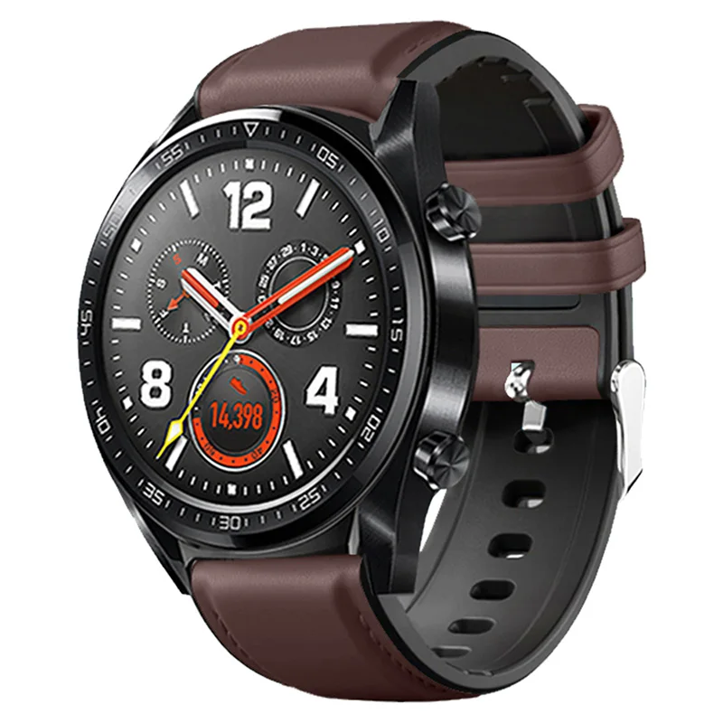 Watch Band 22mm Genuine Leather Strap For Huawei GT GT2 46mm Replacements Honor Magic Mens | Наручные часы