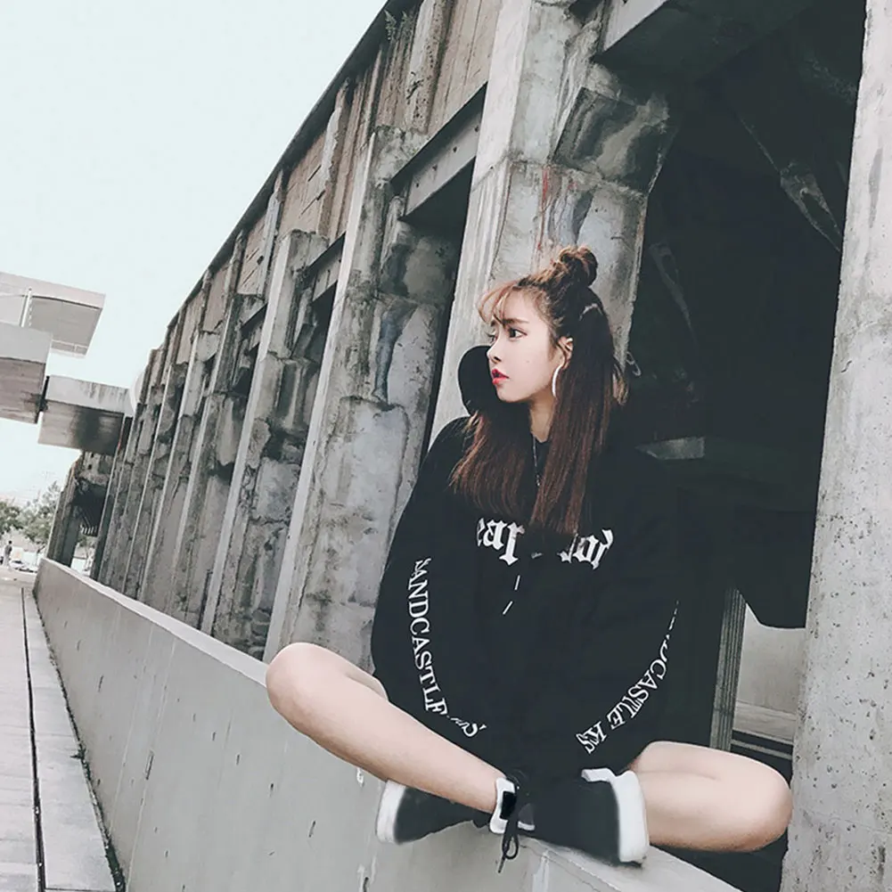 

Autumn Winter Casual Women Hoodies Sweatshirts Fashion Letter Printed Pullovers Tops Ladies Loose Hooded Sweatshirts M-XL