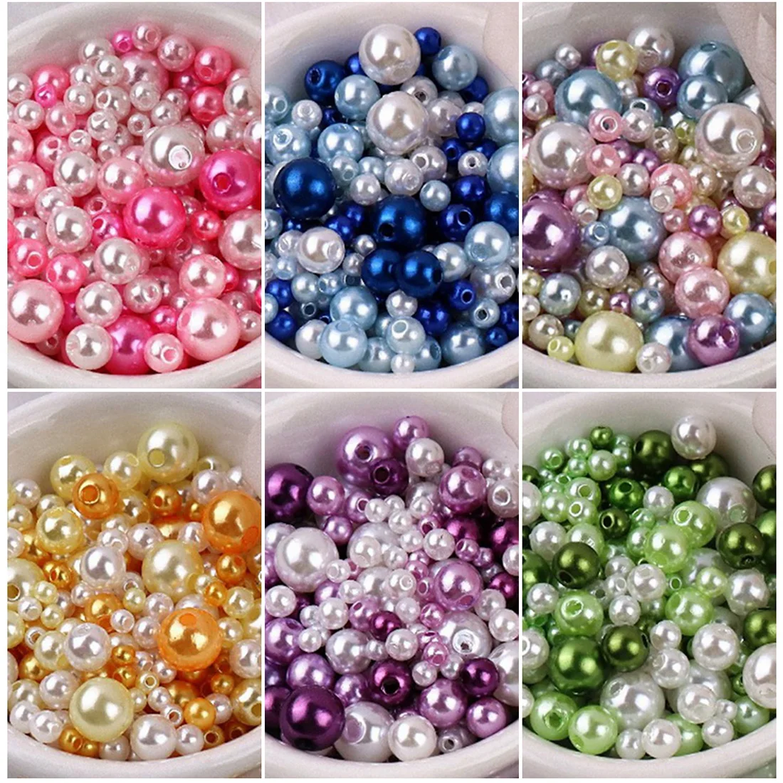 Mixed Colorful Round Artificial Pearl 3mm 4mm 5mm 6mm 8mm ABS Plastic Loose Beads Lot For Jewelry Making DIY Findings 3x 1 to 10 compartment plastic storage box transparent for pearl pin jewelry tools small accessories