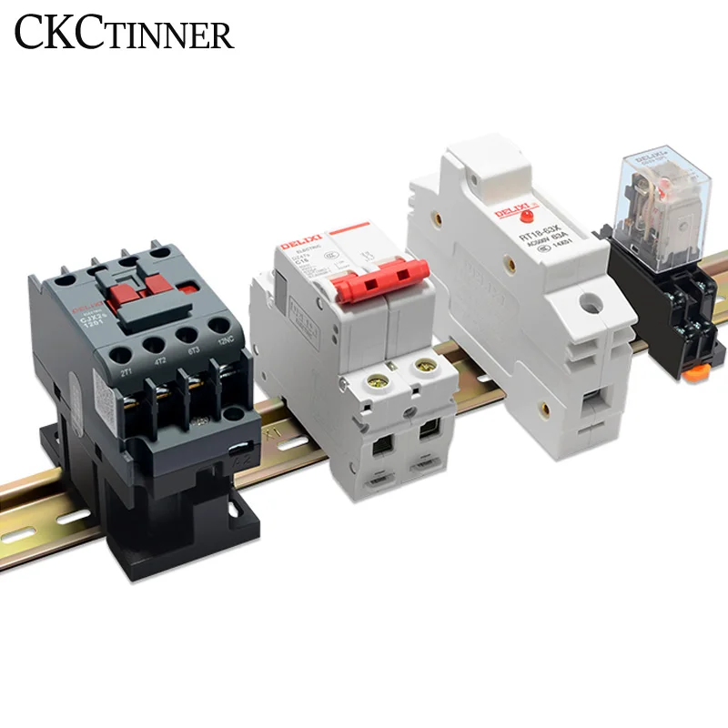 Universal Type C45 DIN Rail Terminal Blocks Relay Contactor AC Contactor Lead Guide Rail 35mm wide 7.5mm high