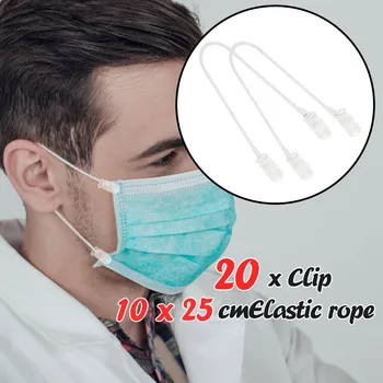 

10pc Elastic Rope With 20pc Clip Elastic Band Cord White High Elastic Rubber Band Sewing Stretch Rope Diy Sewing Accessories