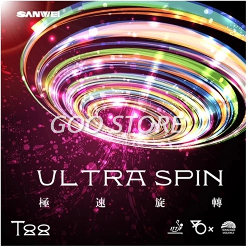 SANWEI ULTRA SPIN 40+ Pips-in Table Tennis Rubber SANWEI T88 Rubber Ping Pong Sponge  The new version Ultraspin is a good choice