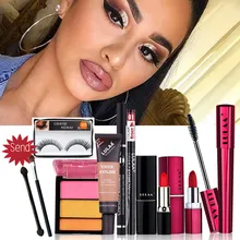 9 шт. набор макияж водостойкий консилер сочетание натуральный губная помада тени для век полный набор косметический KG66