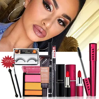 

9 Piece Set Makeup Waterproof Concealer Combination Natural Lipstick Eyeshadow Complete Set Cosmetic KG66