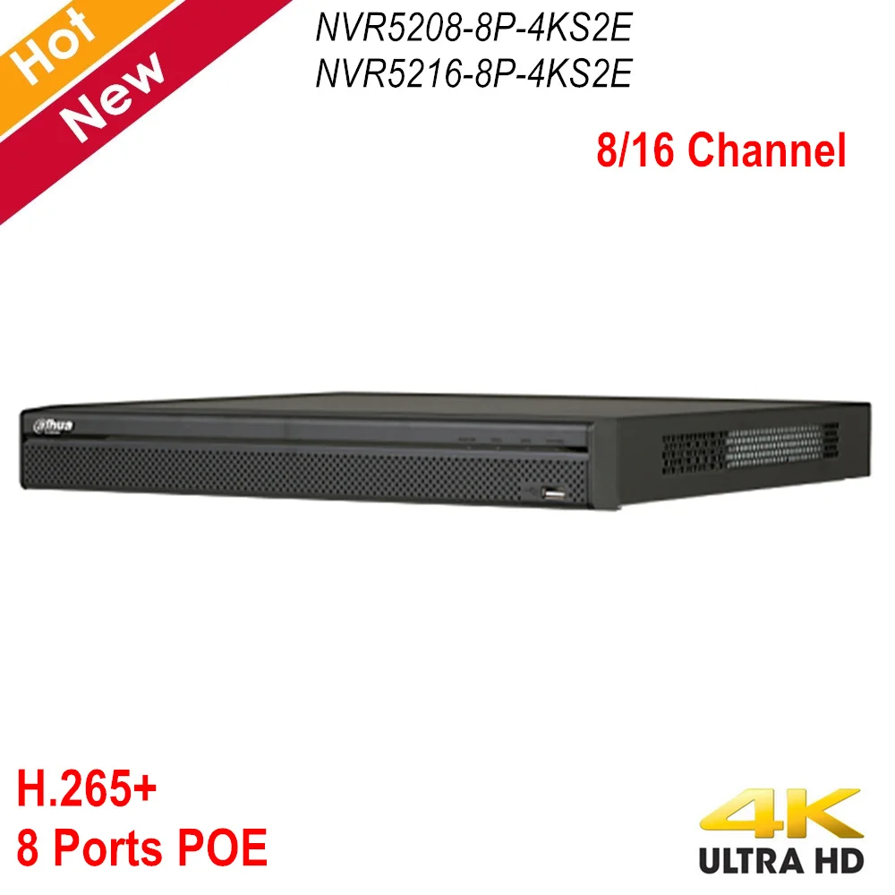 Dahua NVR 8 CH 16 CH 1U 8 Ports PoE 4K NVR H.265 Pro Network Video Recorder Smart H.265+ 2 HDD Support Onvif Up to 12MP