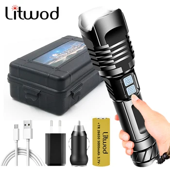 

XHP90.2 9-core Brightest Led Flashlight USB Rechargeable Powerbank Battery Flash Light Torch Aluminum Zoom Waterproof Lantern