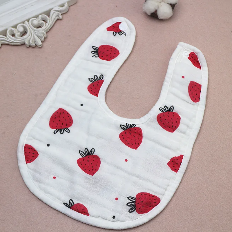 newborn socks for babies 1 Piece Wasoyoli U Type Baby Bib 8 Layers Burp Cloths 20*30CM Printed Colorful 100% Muslin Seersckuer Cotton Infant Face Washing cheap baby accessories	