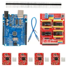 Щит с ЧПУ Плата расширения V3.0+ UNO R3 плата+ A4988 Драйвер шагового двигателя с радиатором для Arduino наборы K75 3d принтер