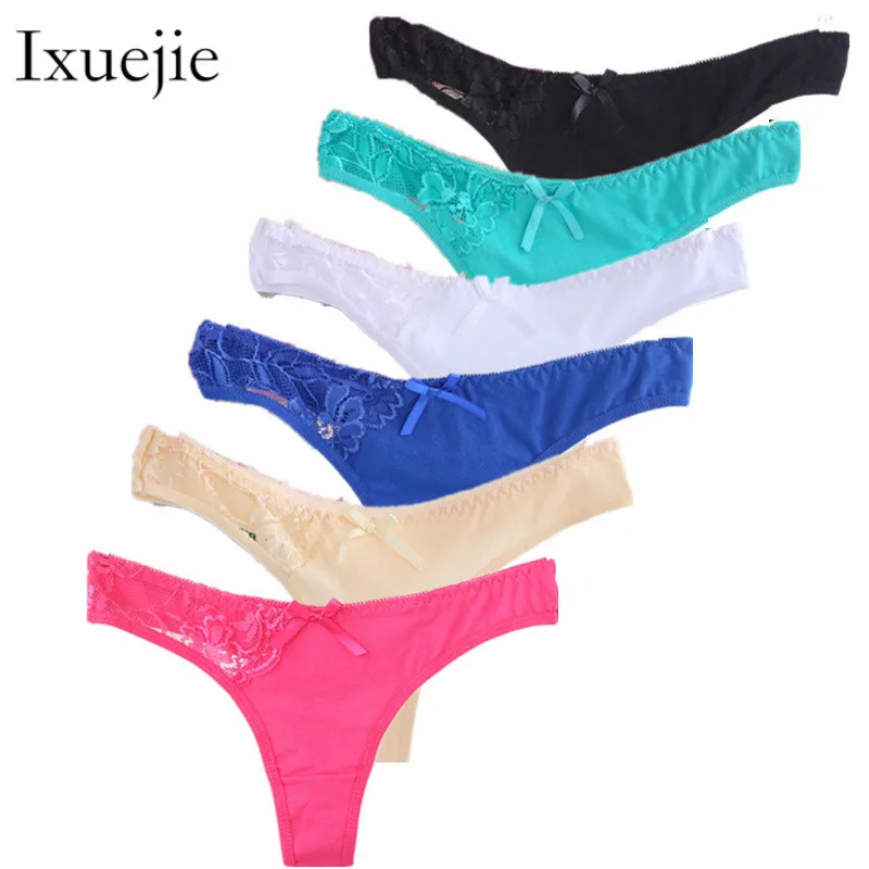 Трусики танга женские х/б с низкой посадкой 6 шт./Лот M L XL|lace panties women|thong briefspanties women |