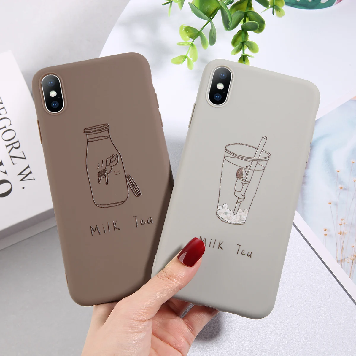 

Moskado Straw Coffee Cup Wattle Bottle Pattern Case for iphone XS MAX XR Soft TPU Cover X 8 7 6 6S Plus