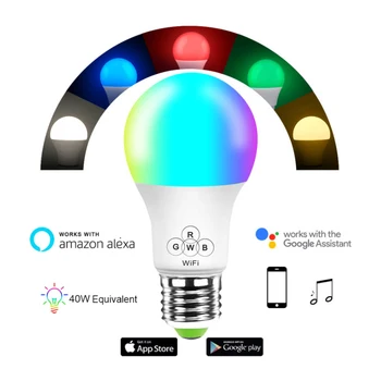

WIFI Smart Light Bulb Alexa Voice RGB Dimming Bulb Light Mobile Phone App Remote Control Bulb Compatible With Google Home