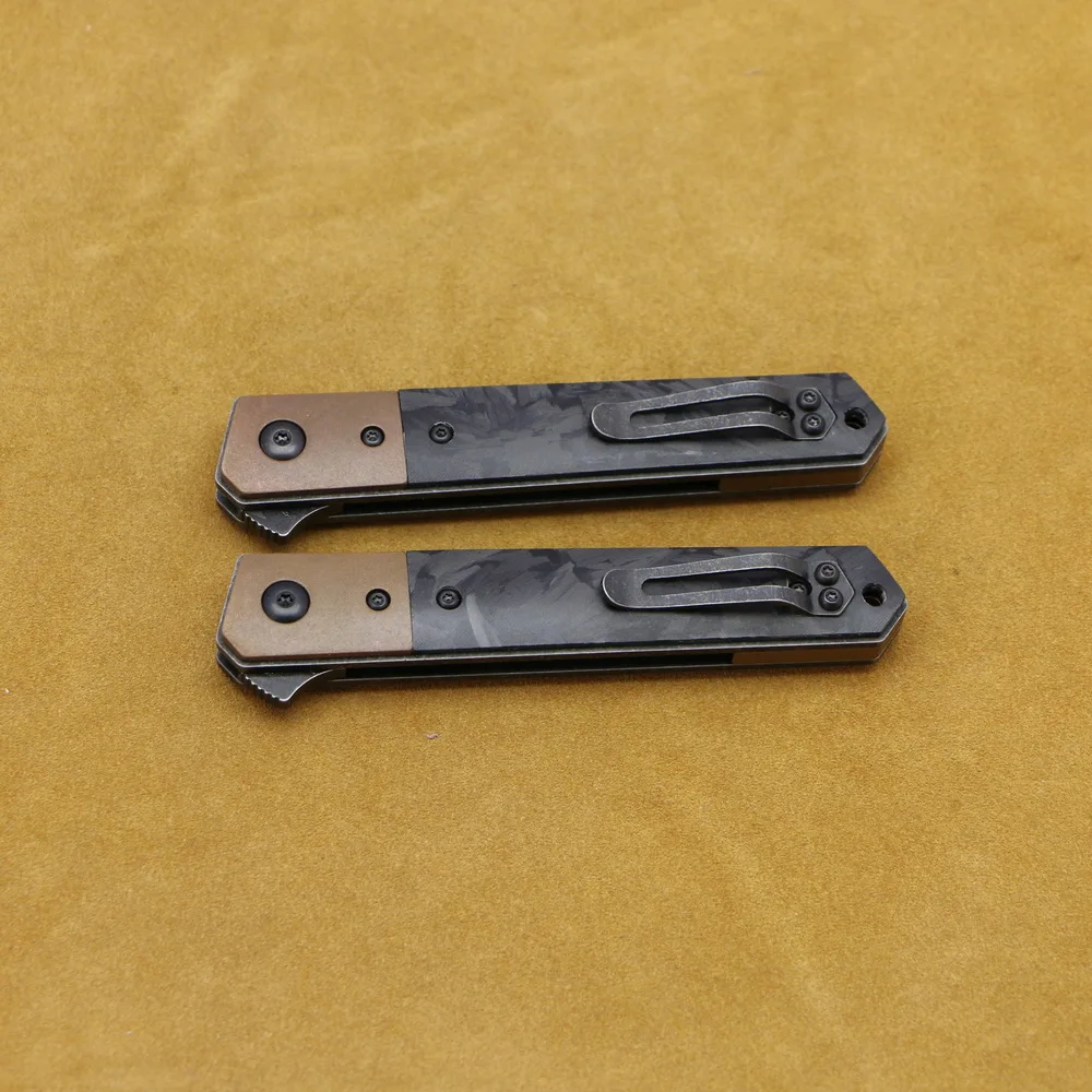 Новый нож Kanedeiia Kwaiken Flipper N690 лезвие из титановой меди/мрамора ручка CF для кемпинга