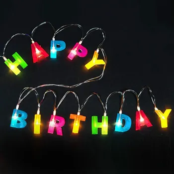 

Happy Birthday Letter String Lights Creative Color Lamp Happy Birthday Gift Room Lights Decor Party Decoration