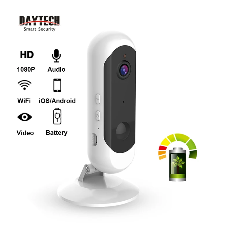 DAYTECH безопасность WiFi аккумулятор камеры 1080P беспроводной домашний CCTV монитор сетевой запись двухстороннее аудио Full HD 720P Обнаружение движения