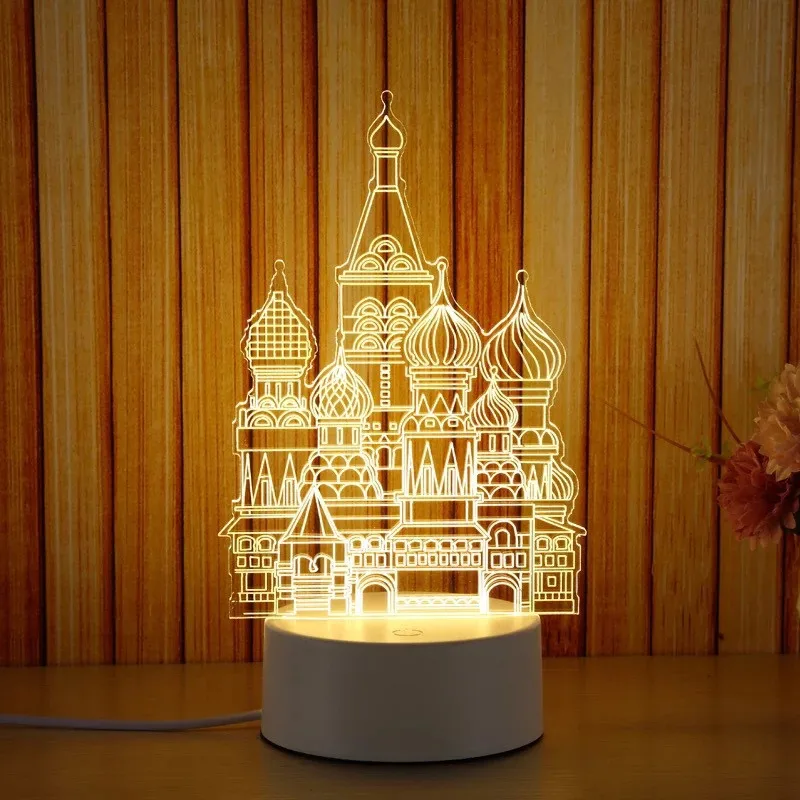 Model F Подарок сенсорный настольный светодиодный светильник 3D светодиодный светильник Лава акриловая Иллюзия комната атмосферное освещение Домашнее освещение настольные лампы - Цвет абажура: Model F